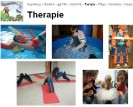 Das Foto zeigt die Präsentationsfolie zu verschiedenen Therapien.