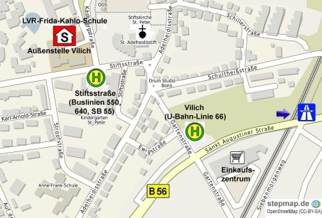 Bild: Lageplan der Außenstelle der LVR-Frida-Kahlo-Schule in Vilich.